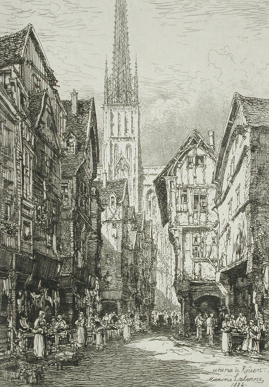 Ulice v Rouenu od Maxime Lalanne