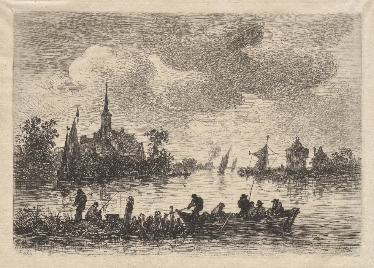 Banks of the Meuse (Bords de la Meuse) od Maxime Lalanne