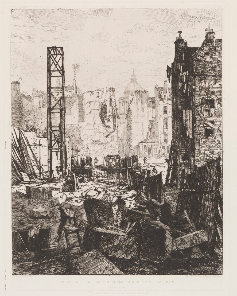 Demolice pro otevření Boulevard St. Germain, 1862. od Maxime Lalanne