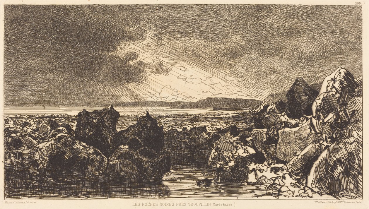 Černé skály u Trouville (odliv) od Maxime Lalanne