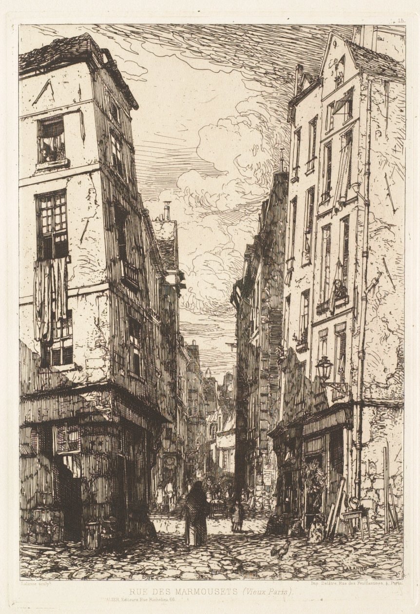 Rue des Marmousets, stará Paříž od Maxime Lalanne