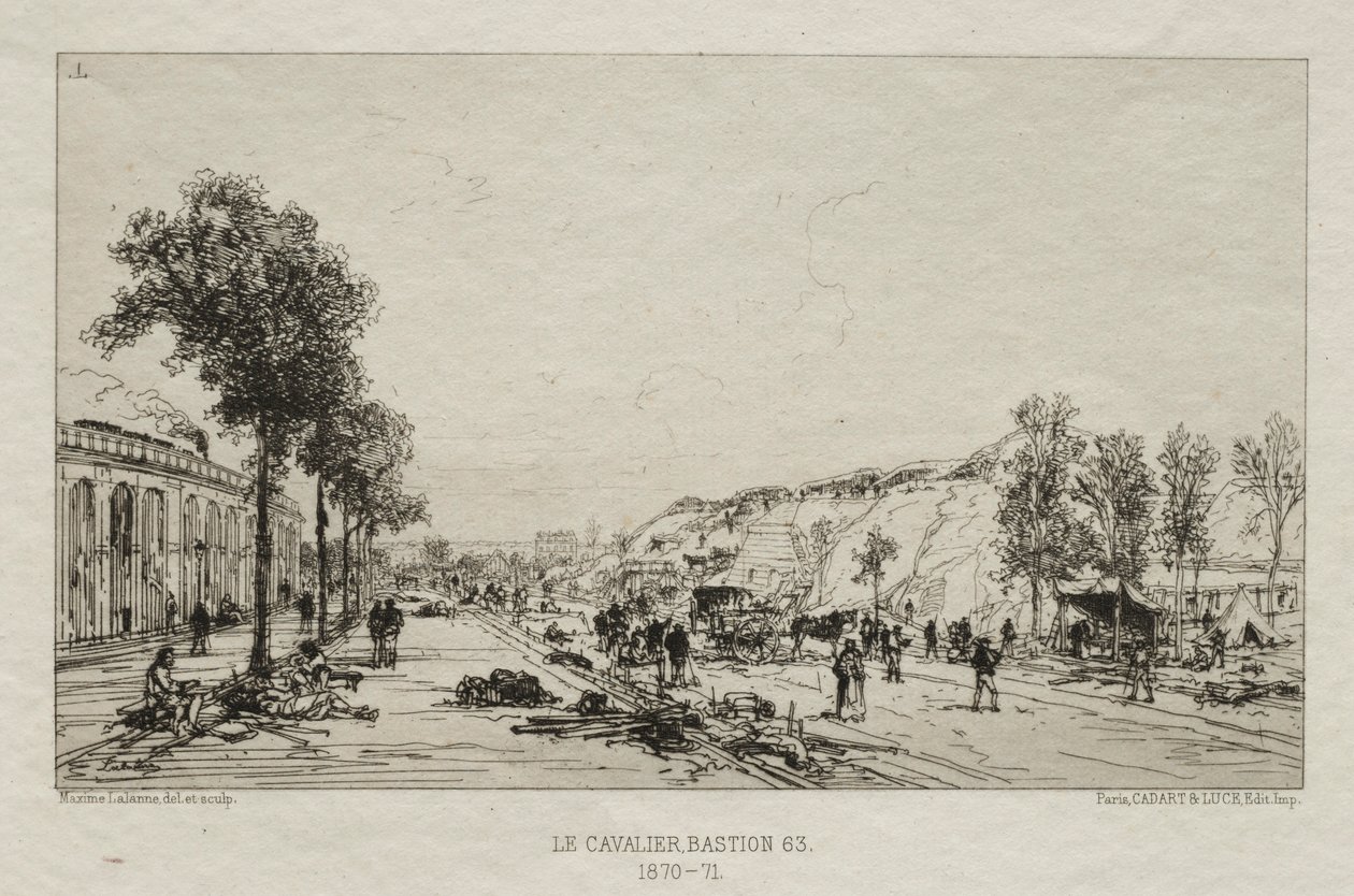 Souvenirs artistiques du Siège de Paris: Le Cavalie Bastion 63, 1870-71. od Maxime Lalanne