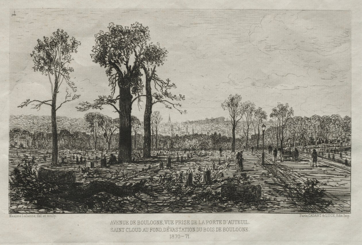 Umělecké vzpomínky na obléhání Paříže: Avenue de Boulogne, Pohled z Porte d