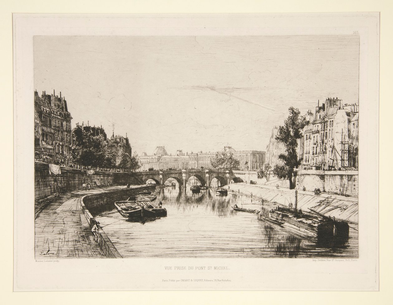 Pohled převzatý z Pont Saint-Michel od Maxime Lalanne