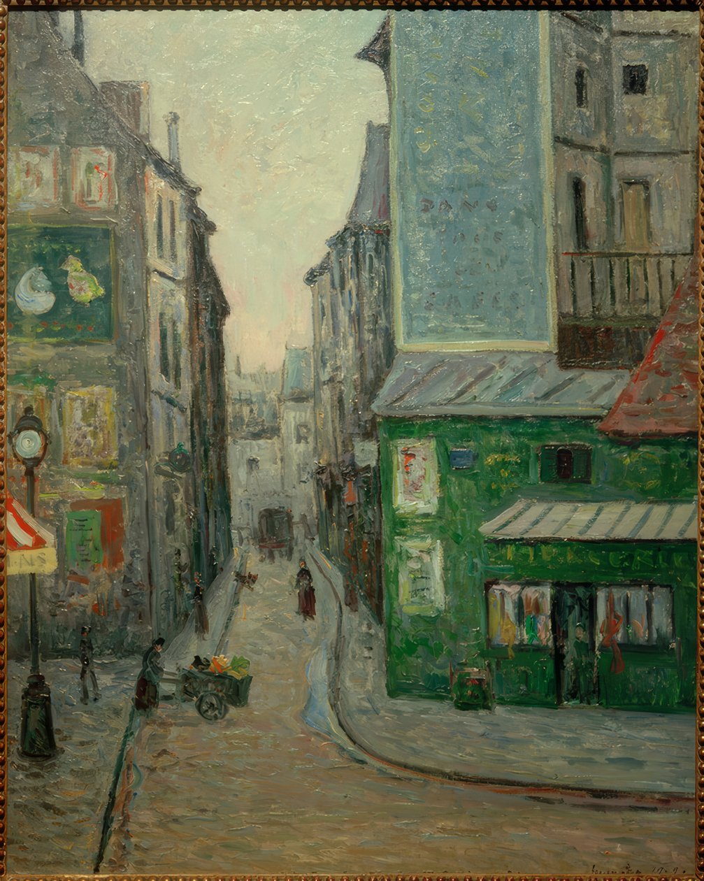 Platz St. André des Arts, Rue Suger, Paříž od Maxime Emile Louis Maufra