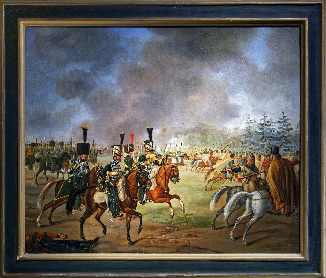 Boj 5. pluku lovců na koni (olej na plátně) od Maximilian Joseph de Schauenburg