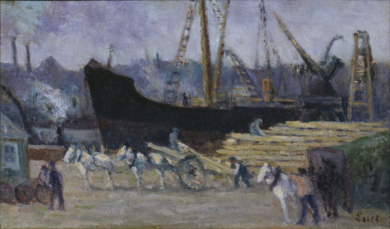 Přístav v Rouenu, cca 1930 od Maximilien Luce