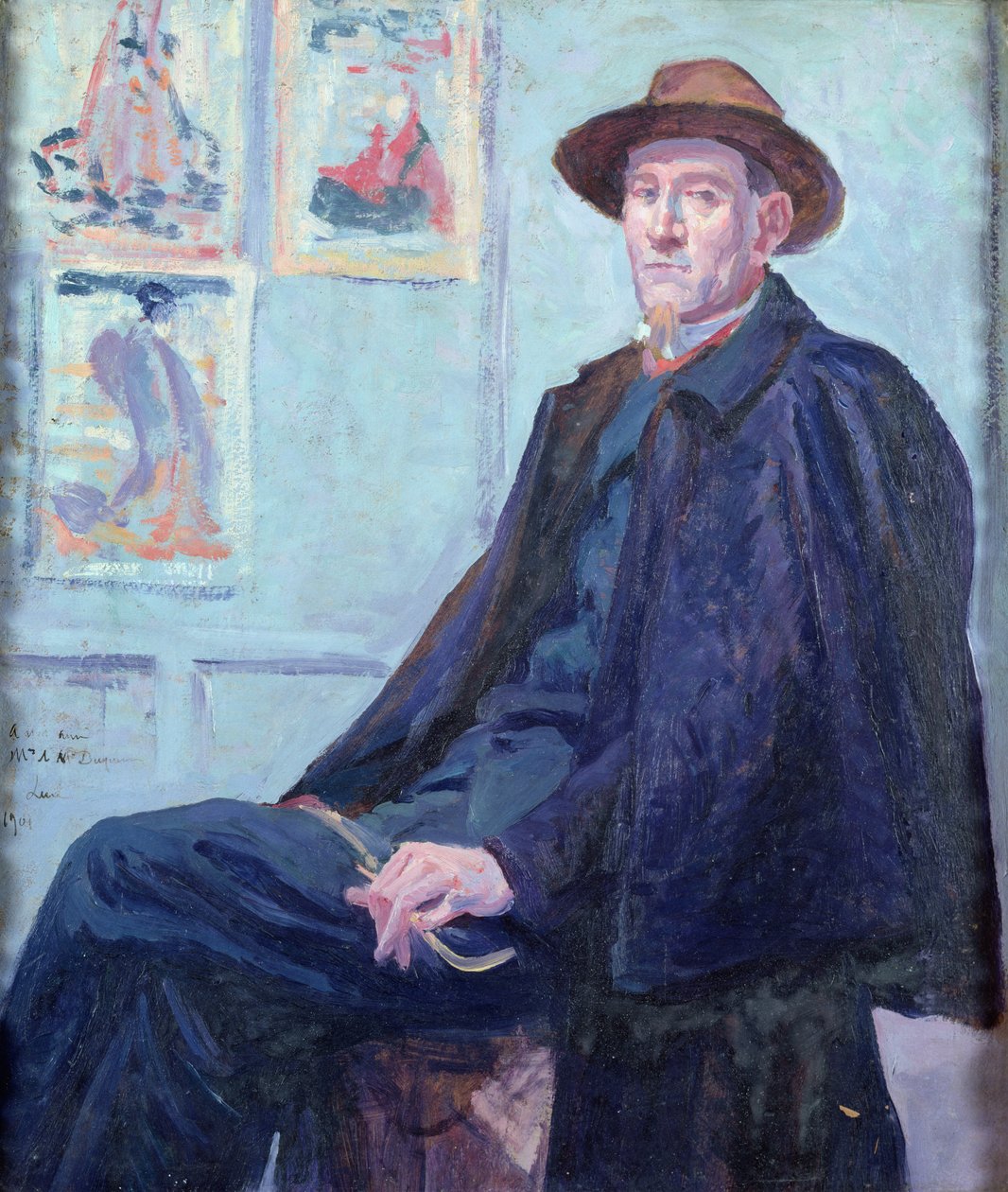 Portrét Felixe Feneona (1861-1944) 1901 (olej na kartě) od Maximilien Luce