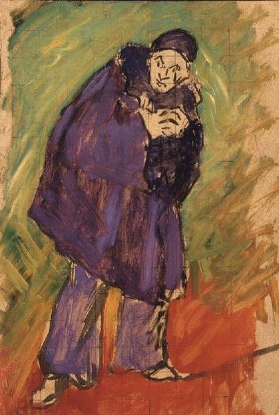 Studie Pierrota pro Mevisto, 1891 (olej na čtverečkovaném papíře položeném na plátně) od Maximilien Luce