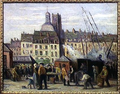 Rybí trh, Dieppe, 1930 od Maximilien Luce
