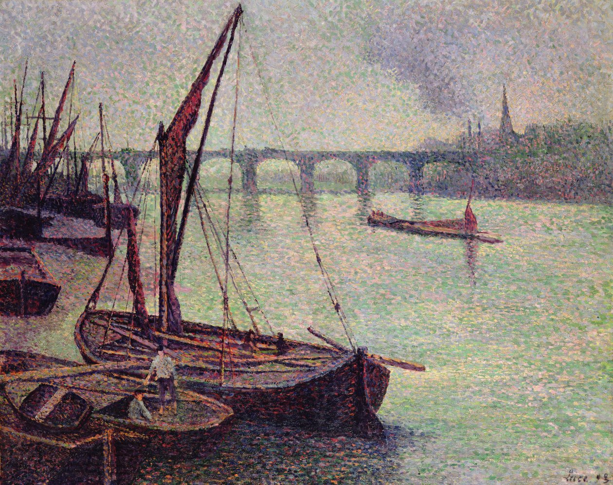 Temže na Vauxhall Bridge, Londýn, 1893 od Maximilien Luce
