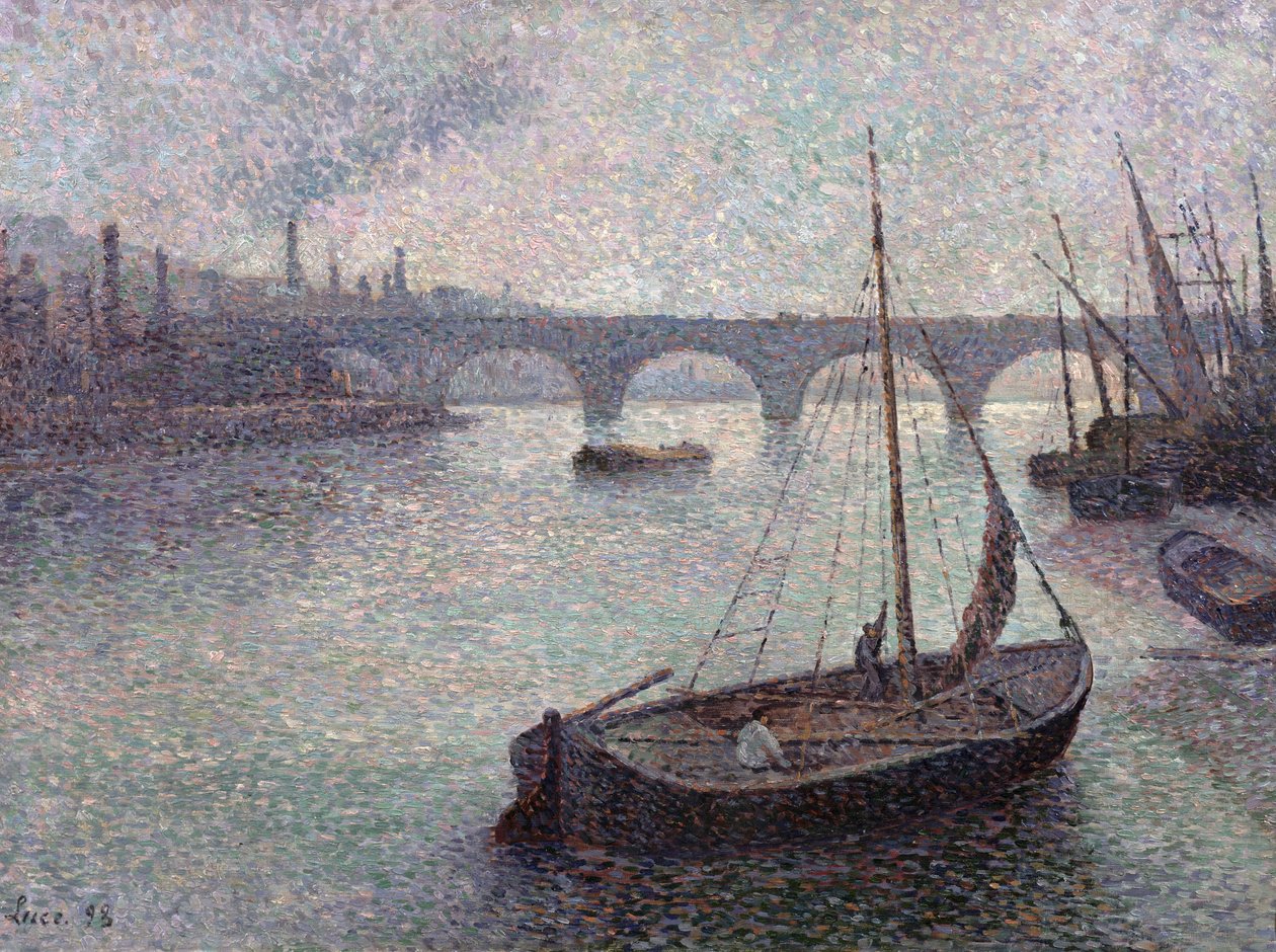 Pohled na Temži, 1893 od Maximilien Luce