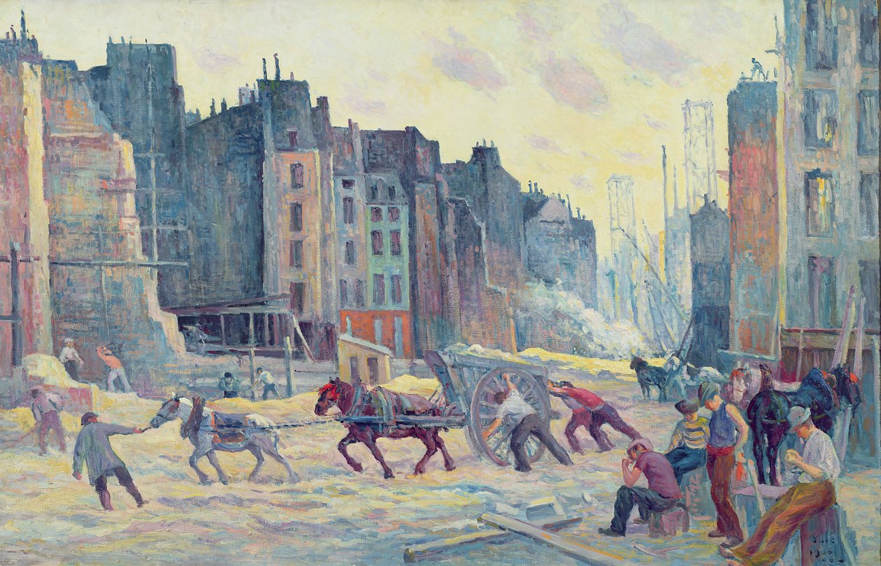Práce v Rue Reaumur, 1906-08 od Maximilien Luce