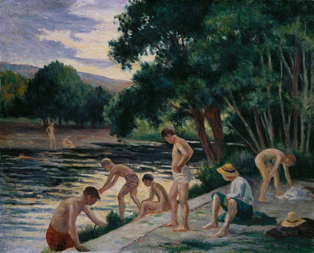 Bathers on the Banks of the Cure od Maximilien Luce