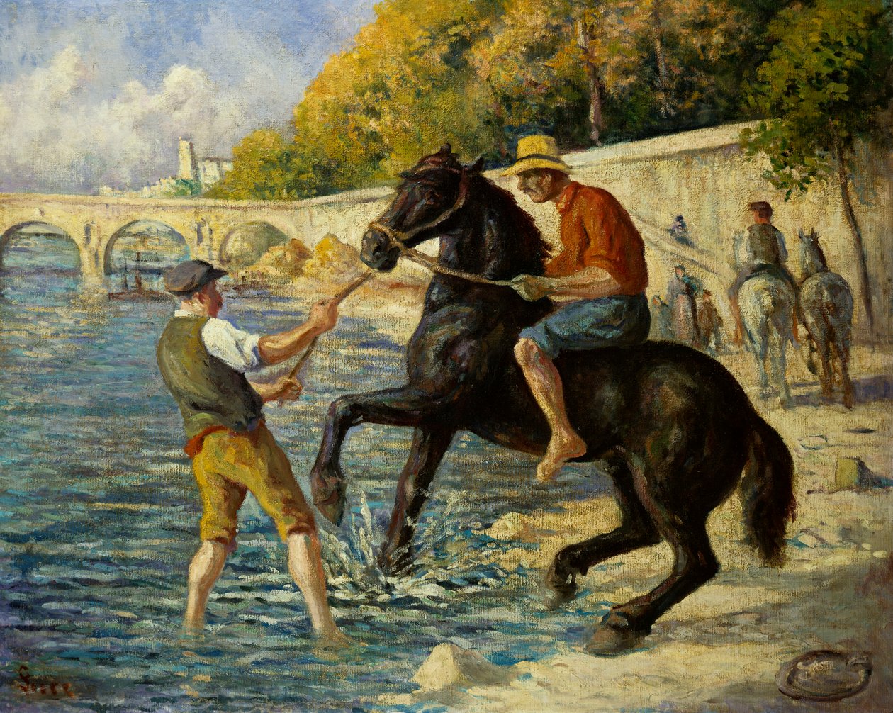 Koupací koně v Seině, 1910 od Maximilien Luce