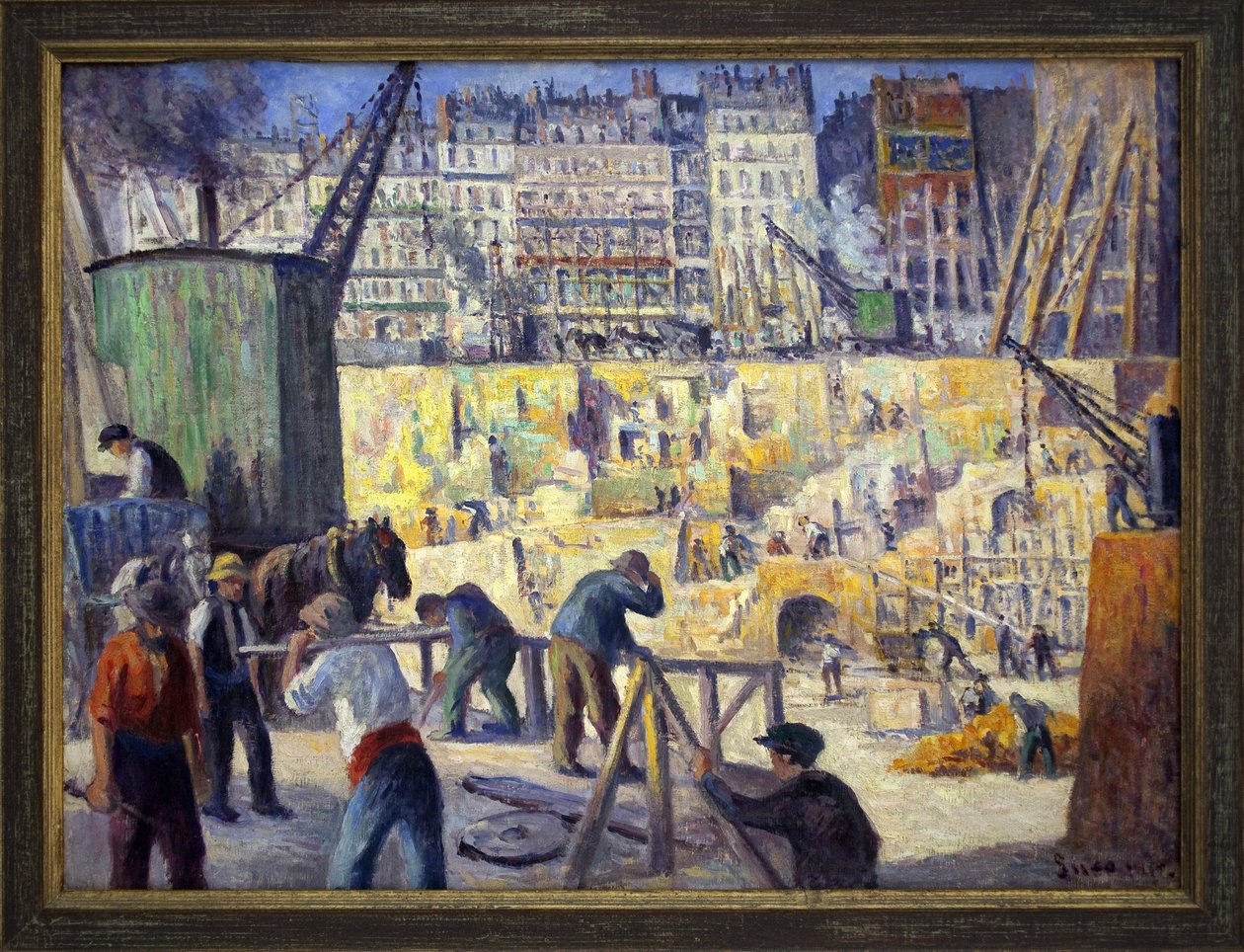 Staveniště v Paříži. Obraz Maxmiliána Luce (1856-1941), olej na plátně od Maximilien Luce
