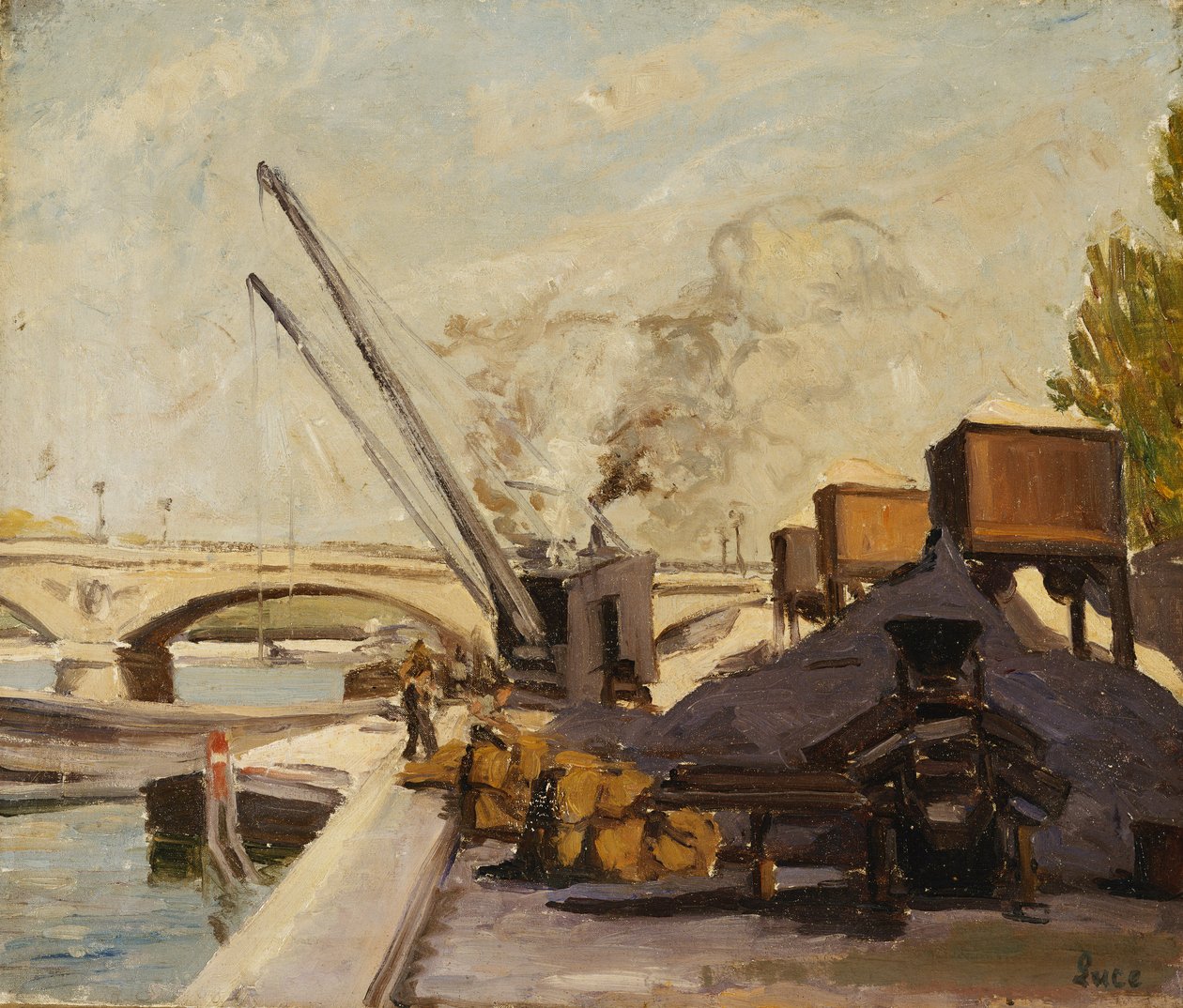 Jeřáby na Seině; Jeřáby na Seině, od Maximilien Luce