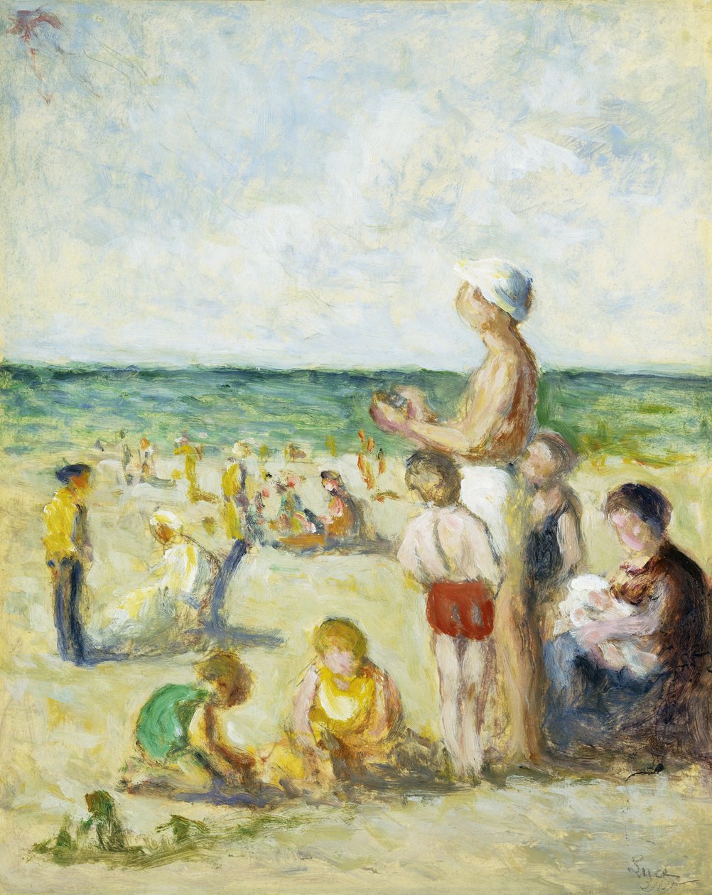 Na pláži v Normandii; Na pláži v Normandii, kolem roku 1930 od Maximilien Luce