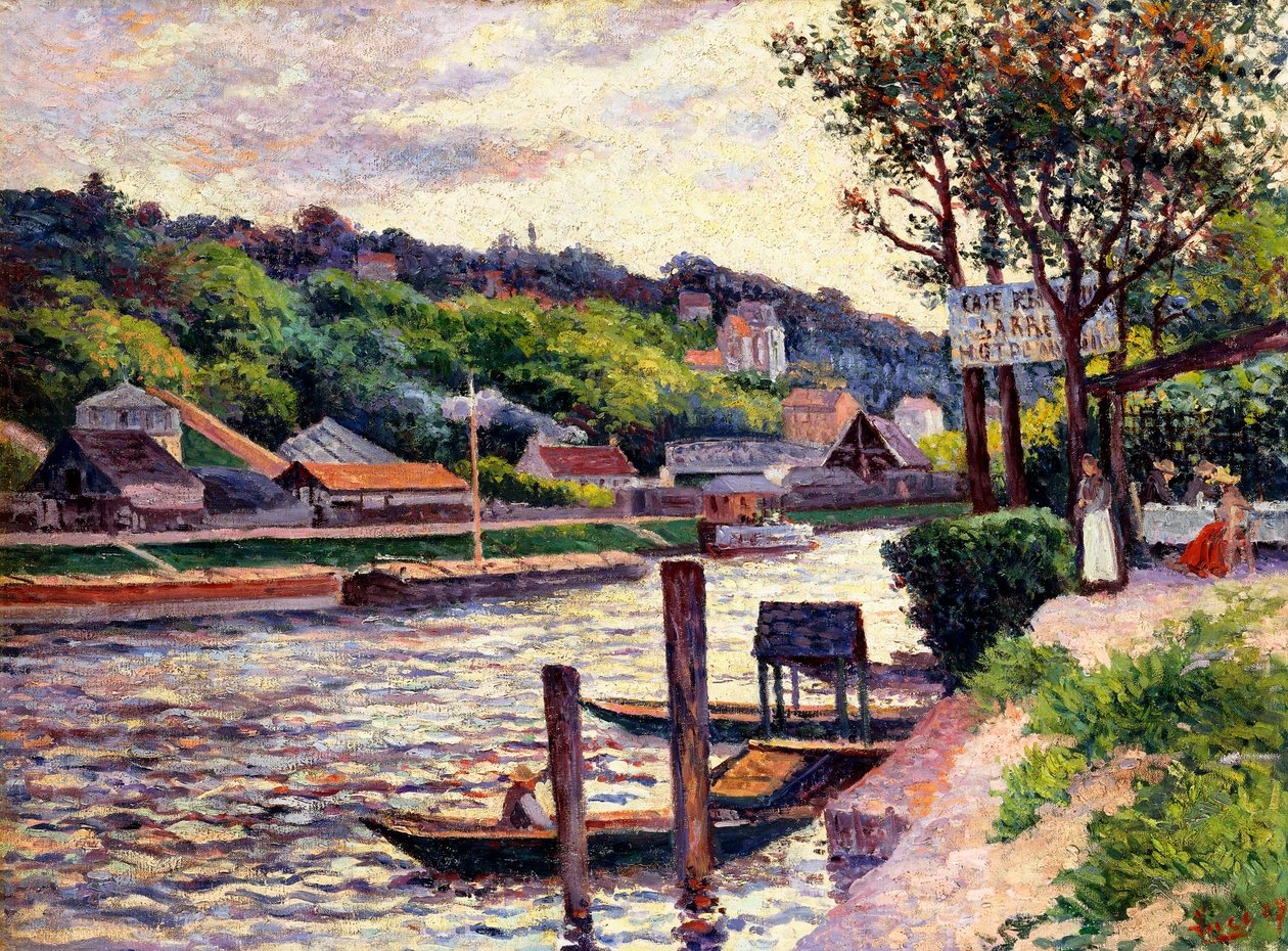 Venkovní kavárna na břehu Oise, 1897 od Maximilien Luce