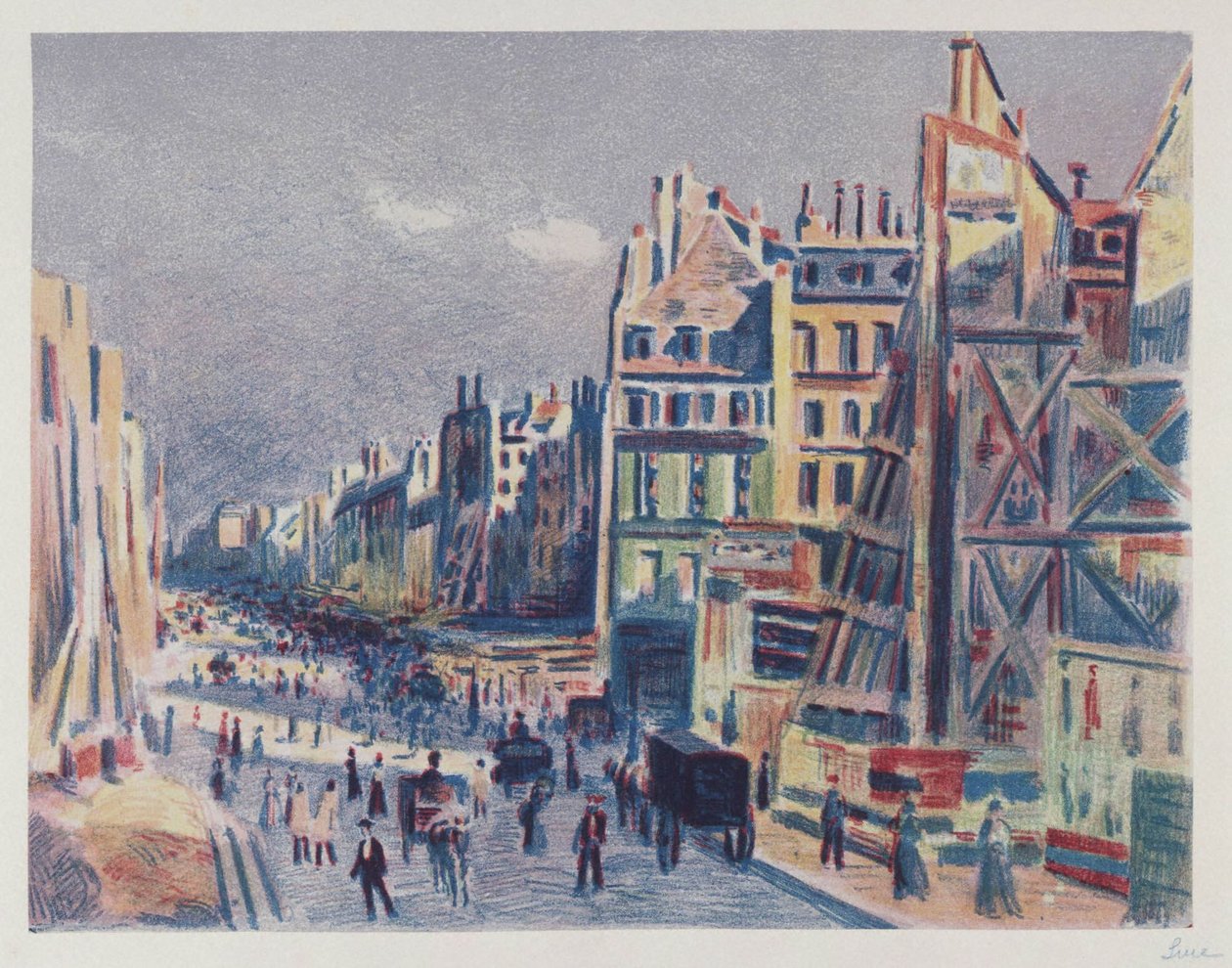 Proražení ulice Réaumur, Paříž od Maximilien Luce