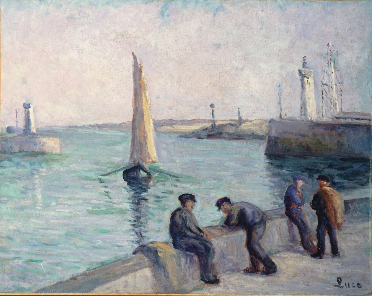 Rybáři v doku, kolem roku 1920 od Maximilien Luce