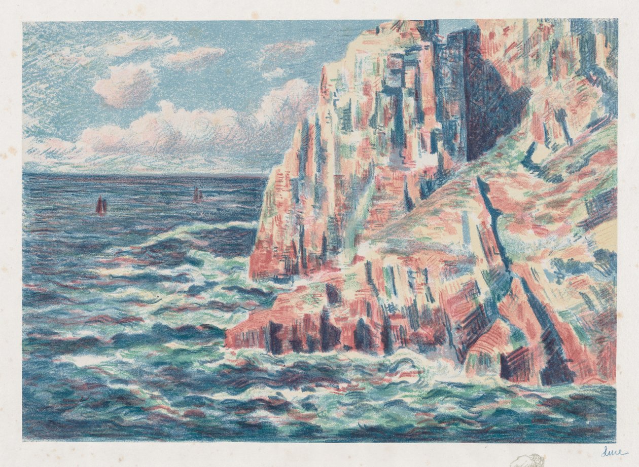Moře v Camaret, The Red Rocks, 1895. od Maximilien Luce