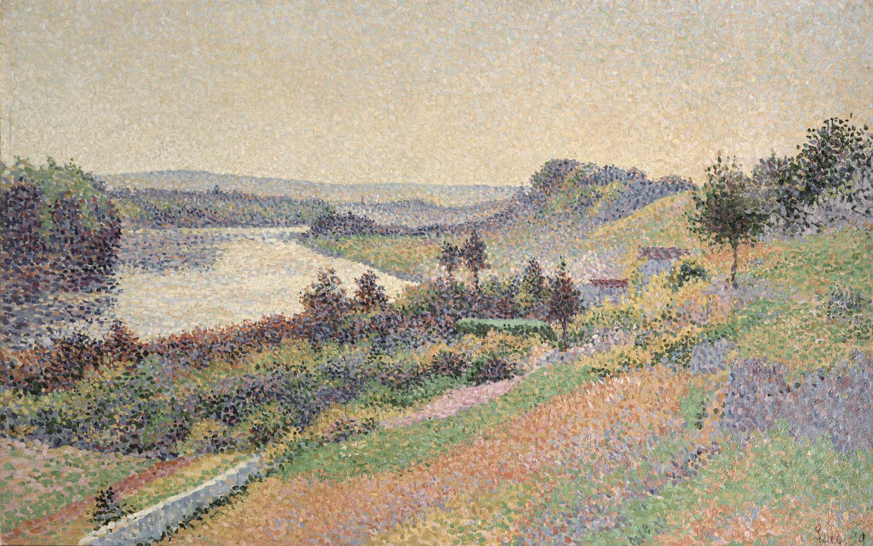 Seina v Herblay, 1890 od Maximilien Luce