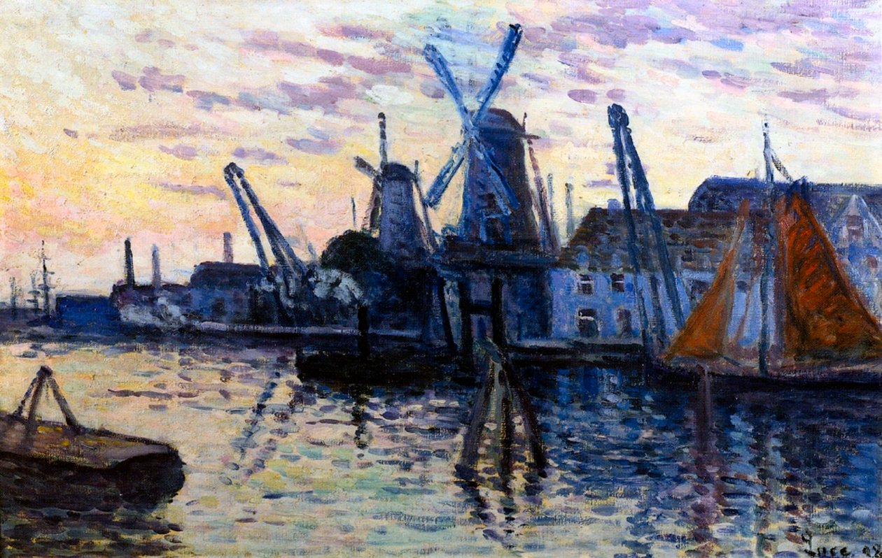 Větrné mlýny v Holandsku, 1908 od Maximilien Luce