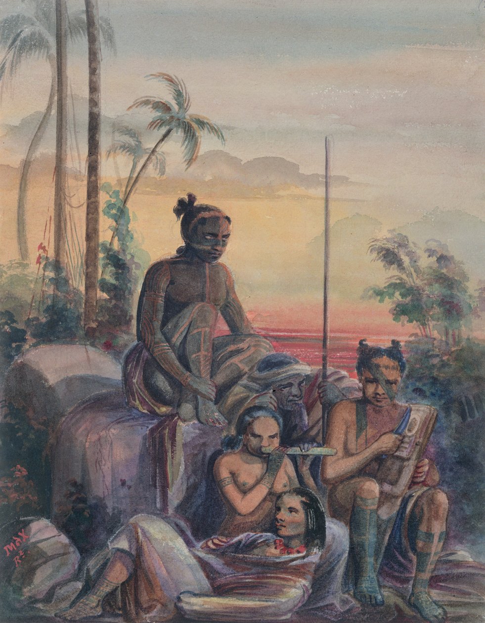 Obyvatelé Markézských ostrovů, c.1841-48 od Maximilien Radiguet