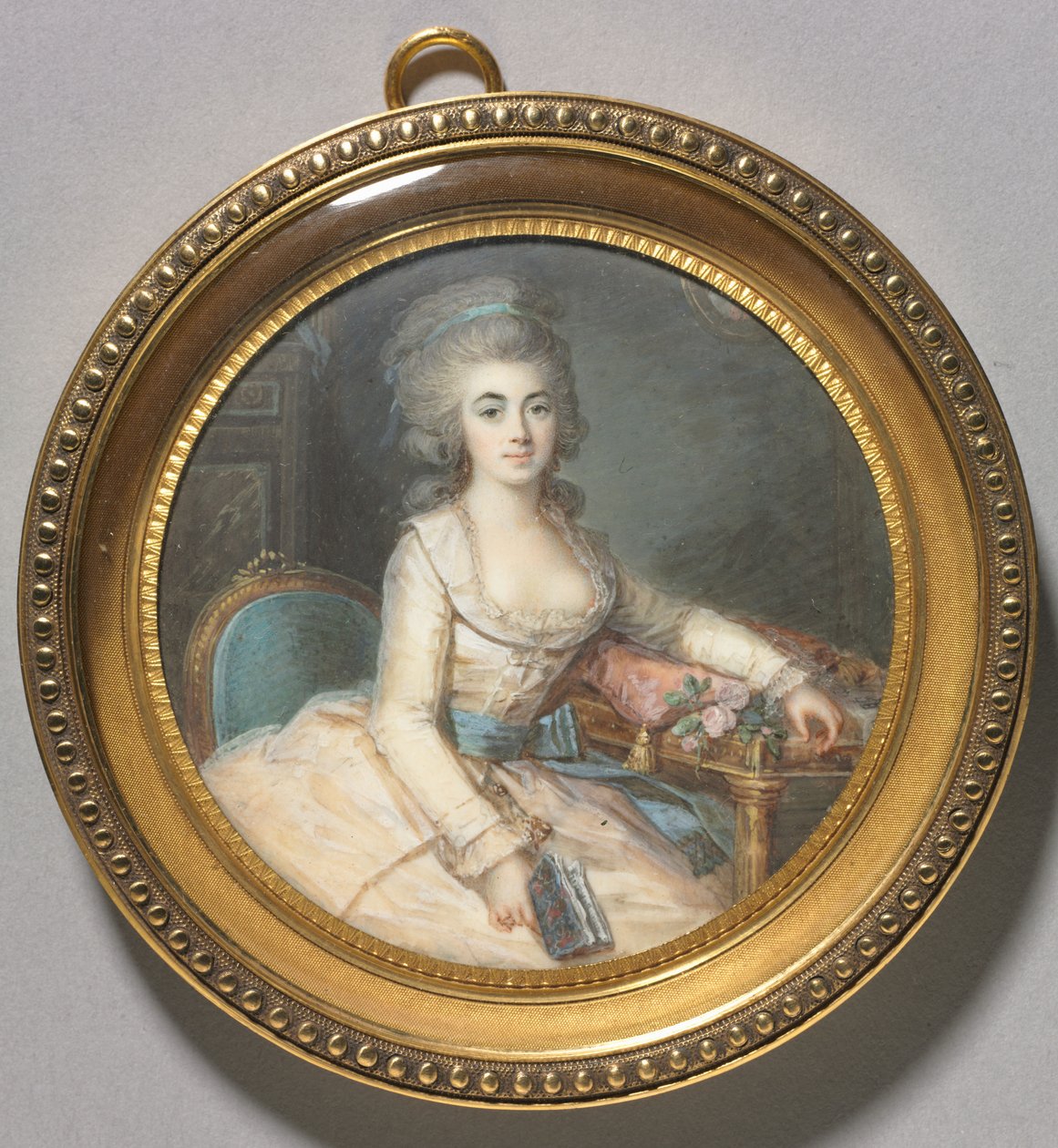 Portrét ženy, cca 1780 (akvarel na slonovině) od Maximilien Villers