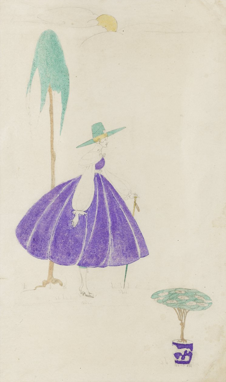 Žena ve fialových šatech, 1914 od May Gardiner
