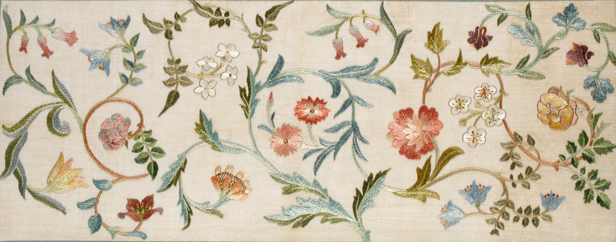 A Garden Piece, 1938 (výšivka, vlna a hedvábí na plátně) od May Morris