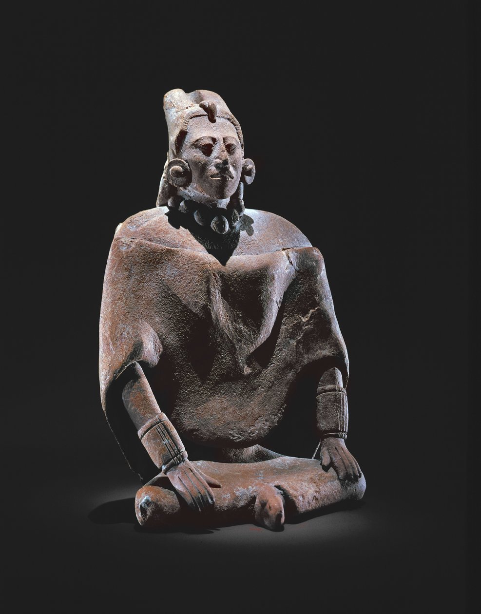 Postava mayského sedícího krále z Isle of Jaina (hliněné zboží) od Mayan