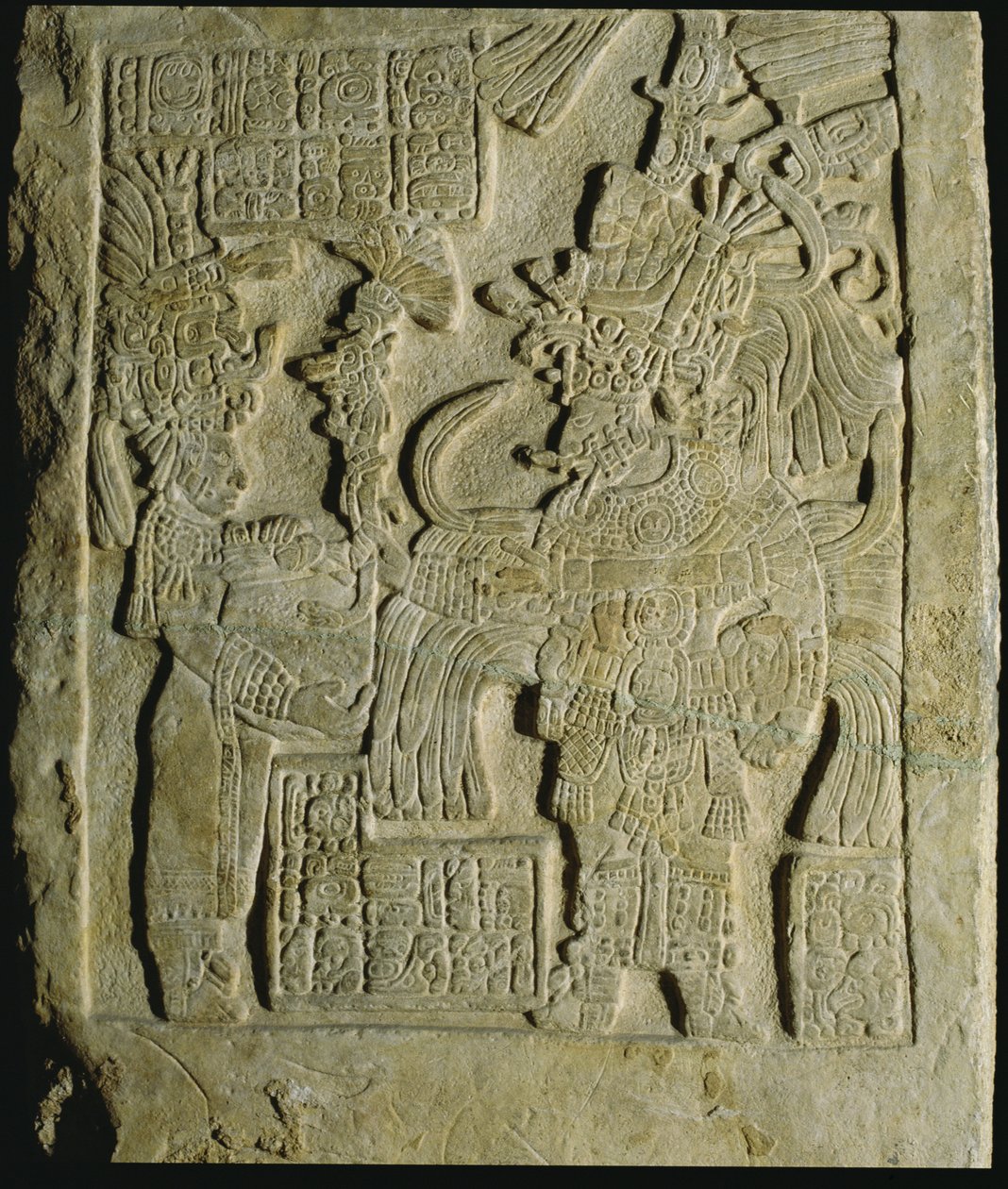 Lintel 53 z Yaxchilan, Chiapas, Mexiko, pozdní klasické období (600-900 AD) od Mayan