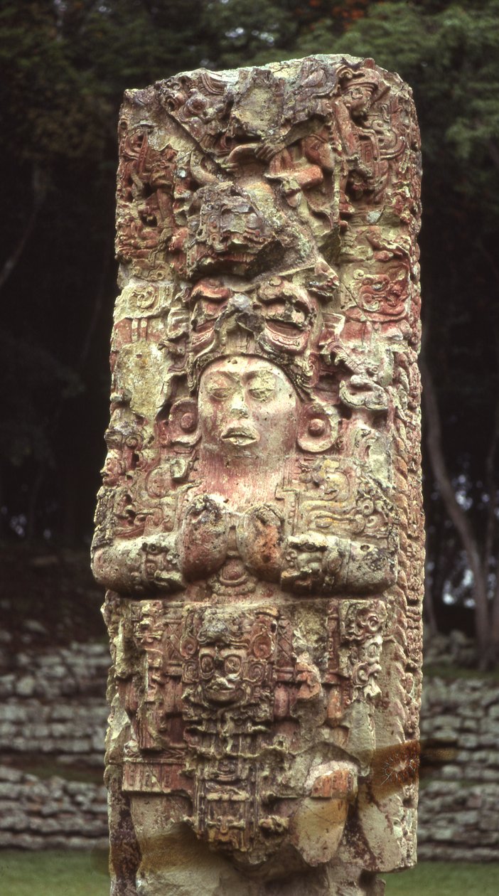 Stela C, západní strana, Copan, pozdní klasické období, 780 našeho letopočtu od Mayan