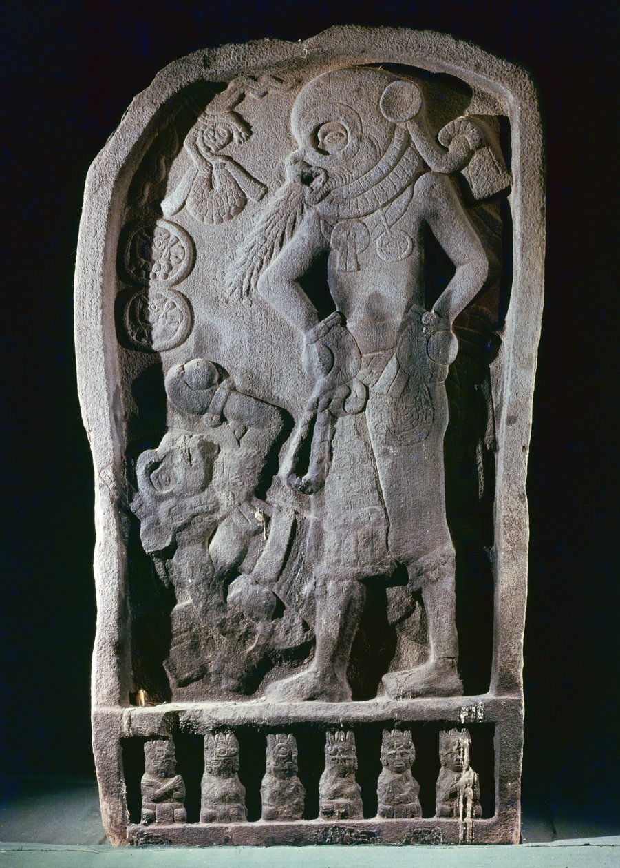 Stéla zobrazující hráče s míčem, z Guatemaly, klasické období, 600-950 od Mayan