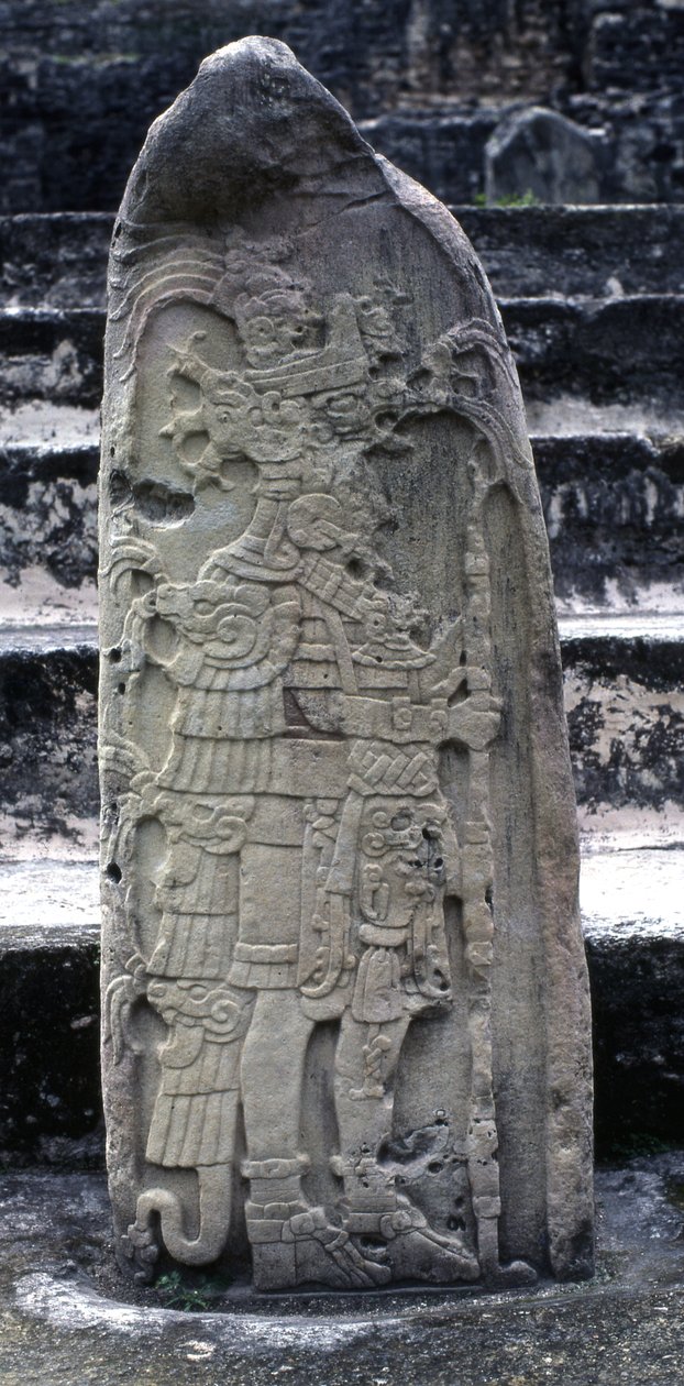 Tikal Stela 9, rané klasické období, 475 našeho letopočtu od Mayan
