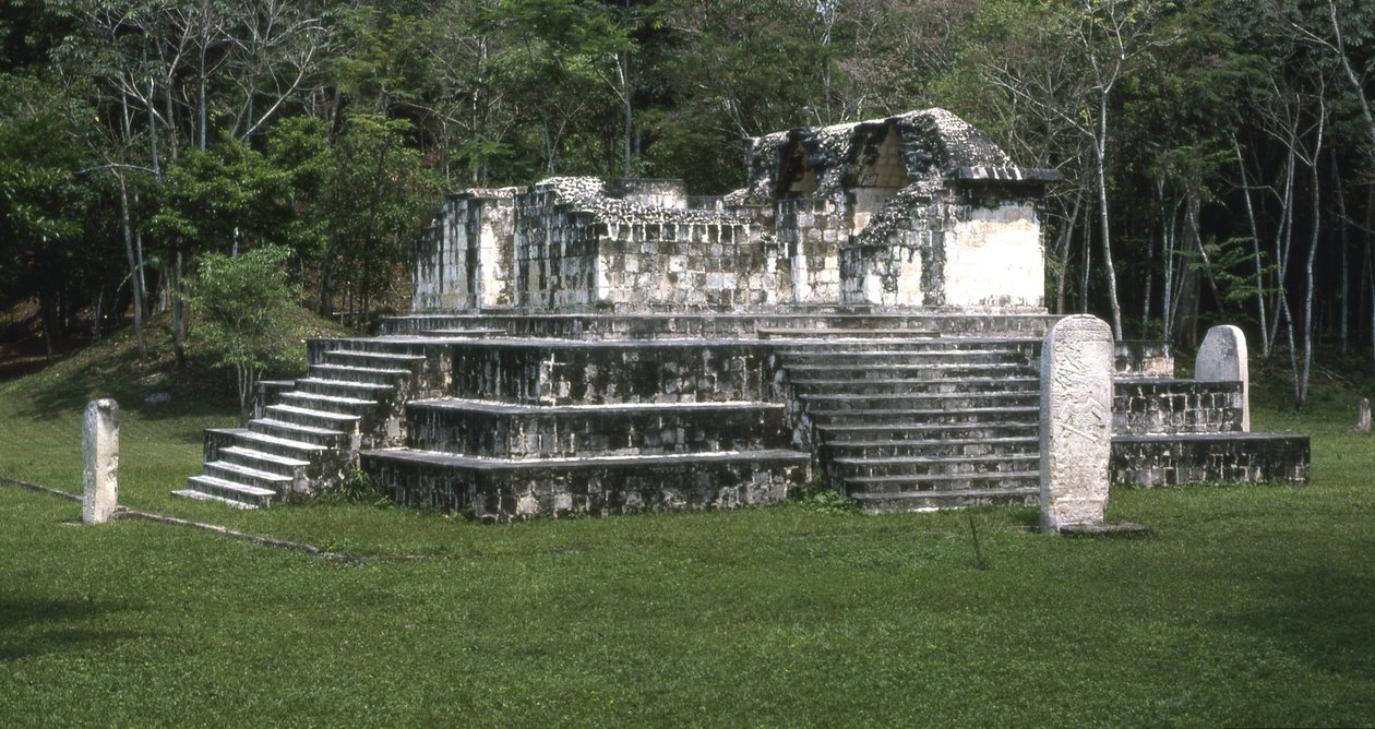 Pohled na Seibal Temple A3, Ultimate Classic Period, 849 AD od Mayan