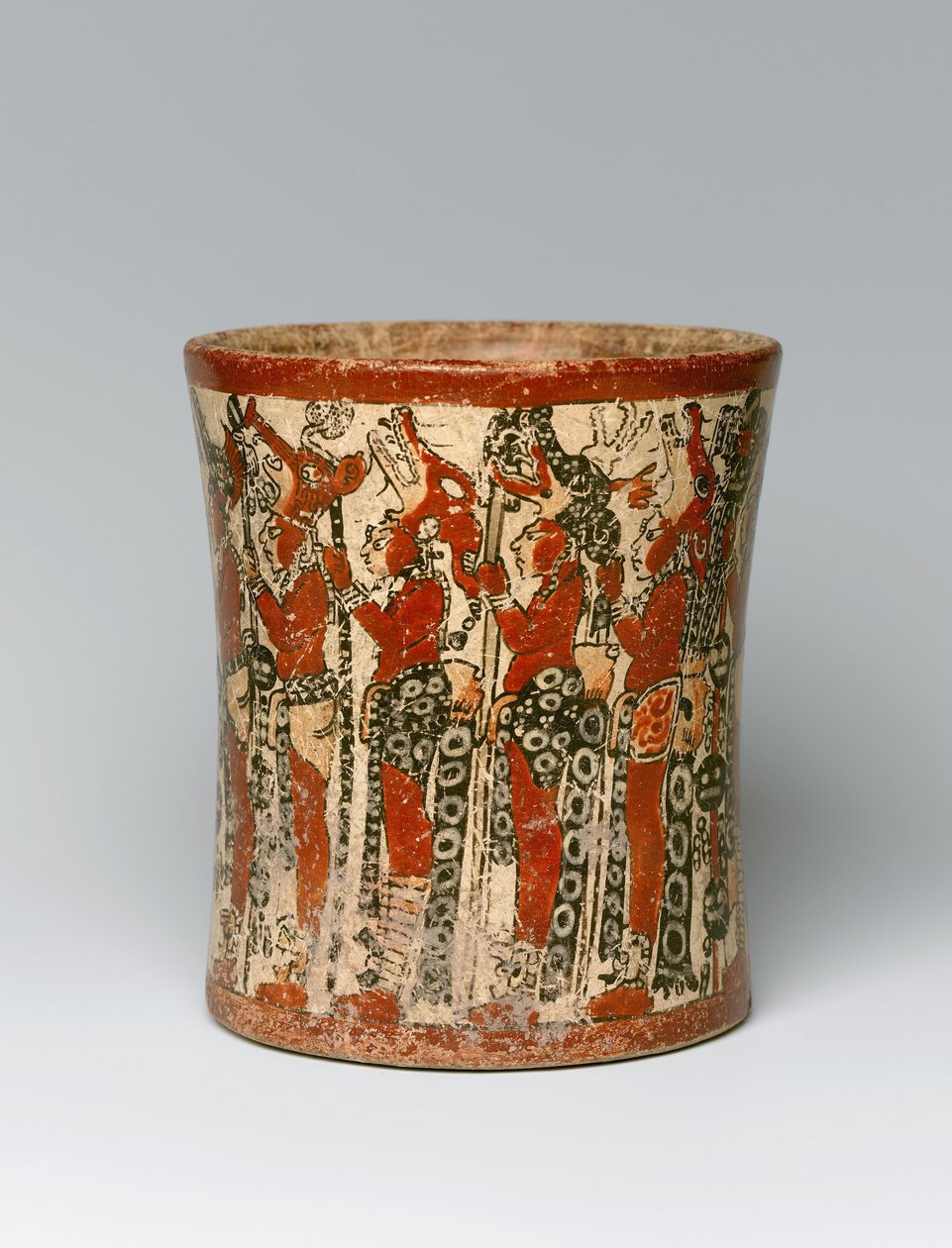 Válcová nádoba, nalezená v Yucatan, Mexiko, cca 550-950 (keramická) od Mayan