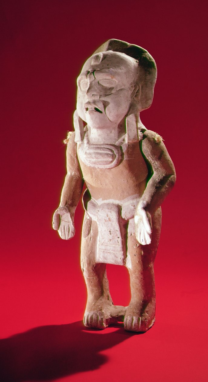 Postava maskovaného kněze při obřadu, z Isle of Jaina (hliněné zboží) od Mayan
