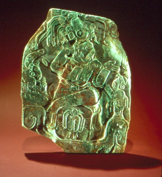 Plaketa zobrazující krále s dvořany (nefrit) od Mayan