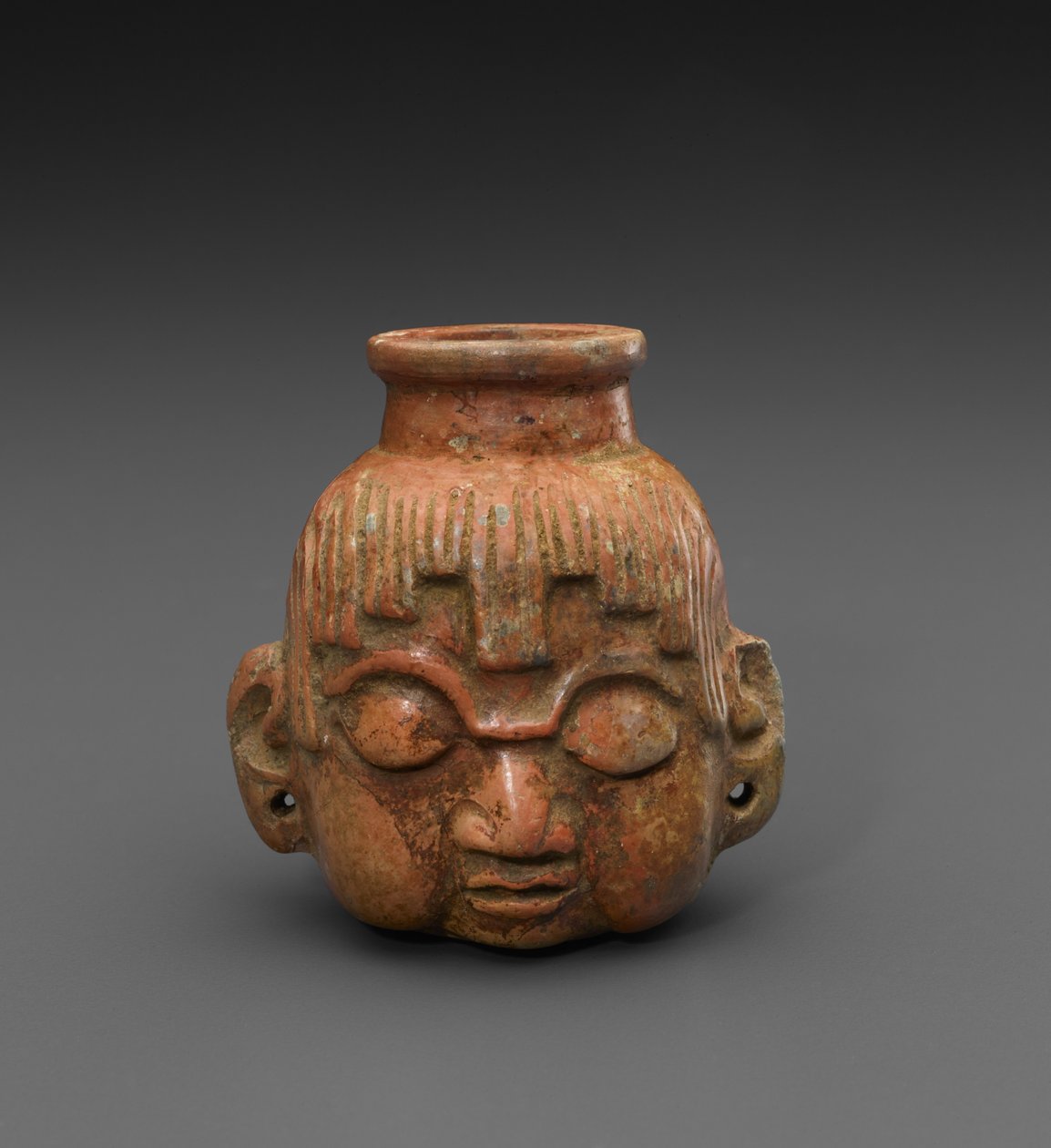 Effigy Head Flask, 600-900 AD (keramická) od Mayan Mayan