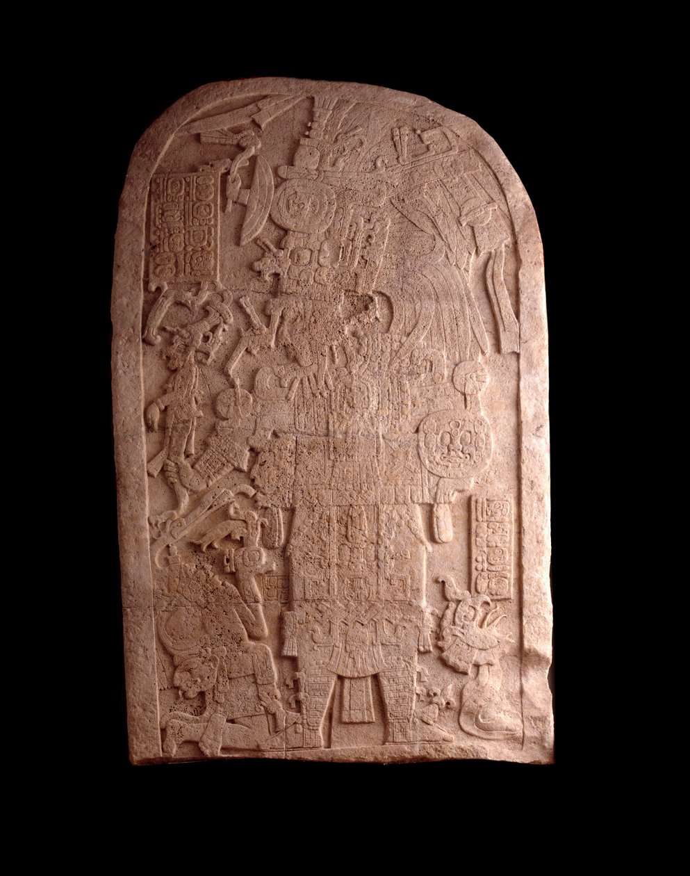 Předkolumbovské umění, mayská civilizace, pozdně klasické období: kamenná stéla z Machaquily, Peten, Guatemala. Guatemala, Národní muzeum archeologie a etnologie od Mayan Mayan