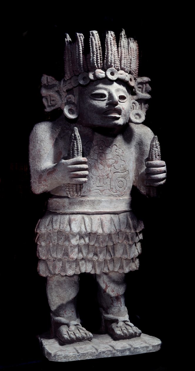 Předkolumbovská civilizace: Mayská socha představující boha služebných. Paříž, Musee de l
