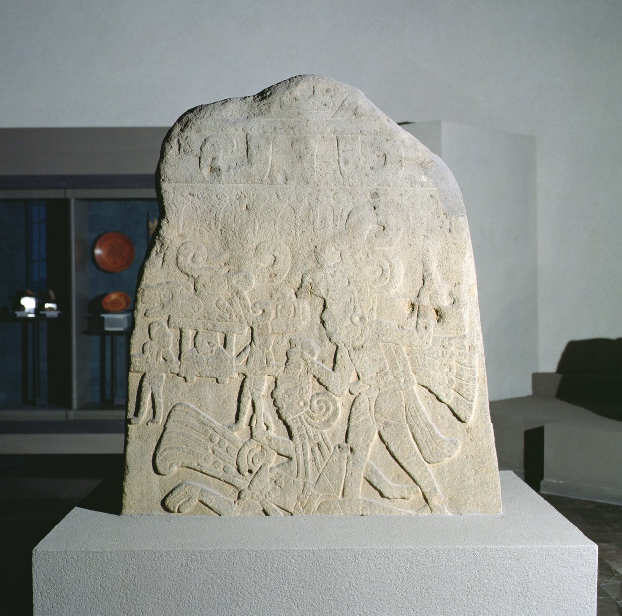 Stele 21 z Izapa, Chiapas, Mexiko, rané klasické období (300-600 n. l.) (kámen) od Mayan Mayan