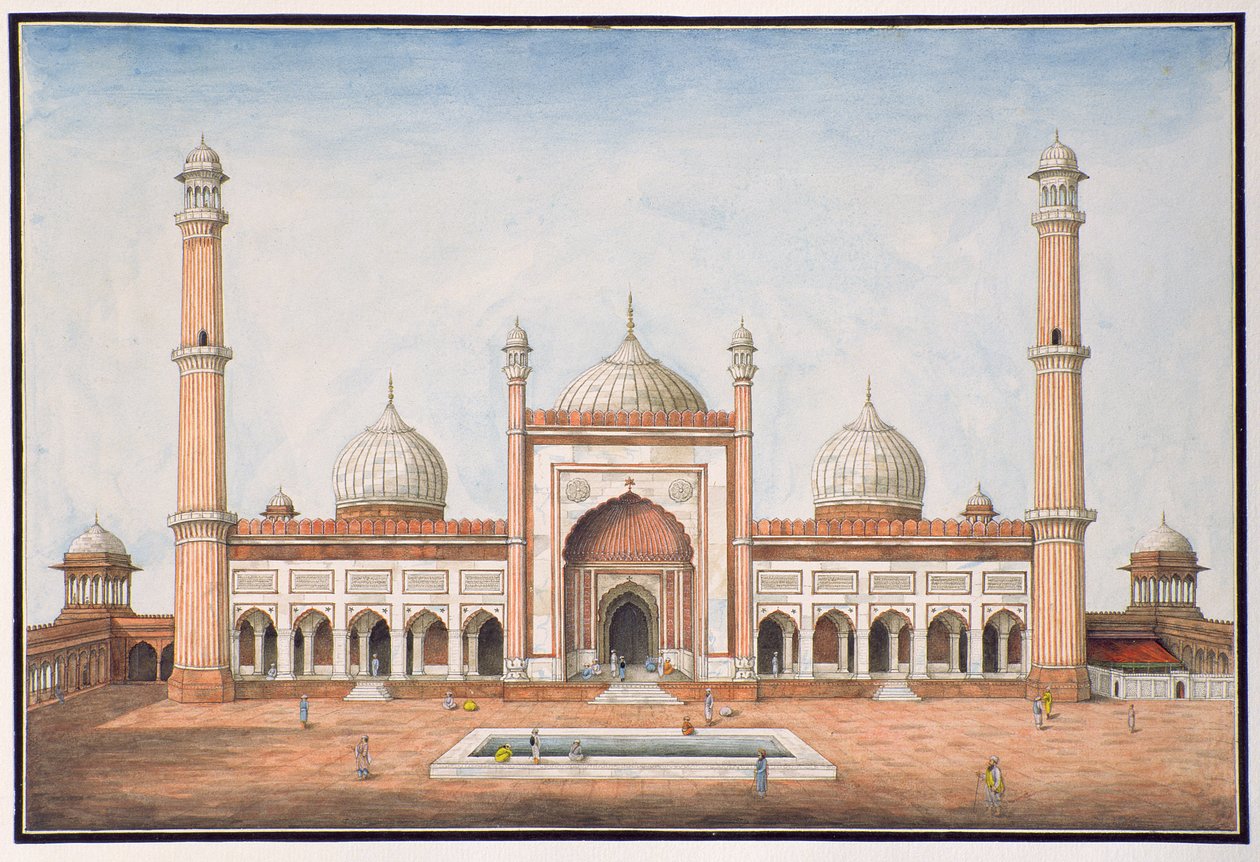 Jummah Musjeed, Dillí, kolem roku 1840 od Mazar or Mazhar Ali Khan