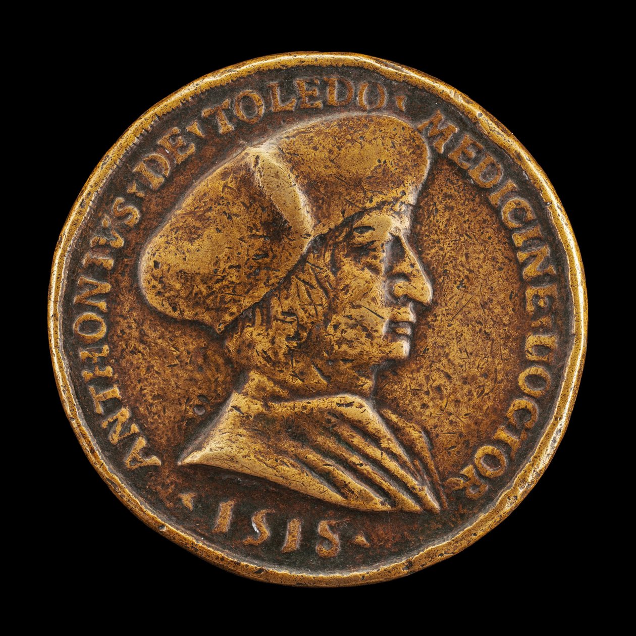 Antonio Gonzalo de Toledo, c. 14801483-1524, lékař v Lyonu [avers], 1518 od Medallist of 1518