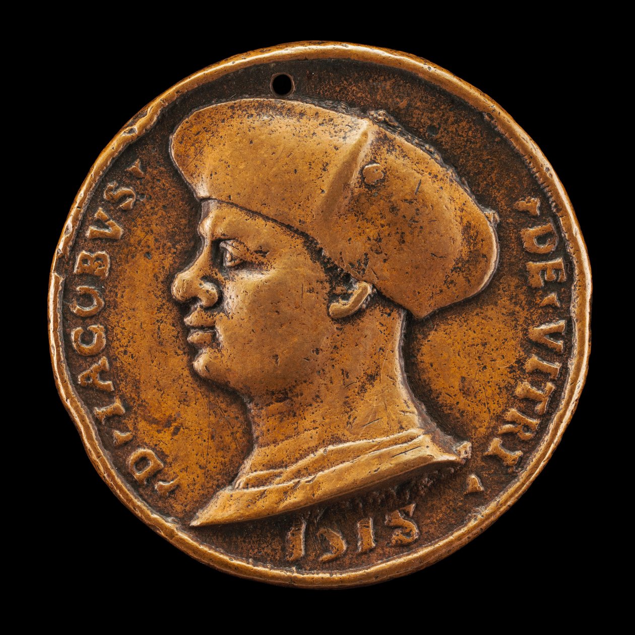 Jacques de Vitry-La Lière, zemřel 1515, kanovník, děkan a kancléř [avers], 1518. od Medallist of 1518