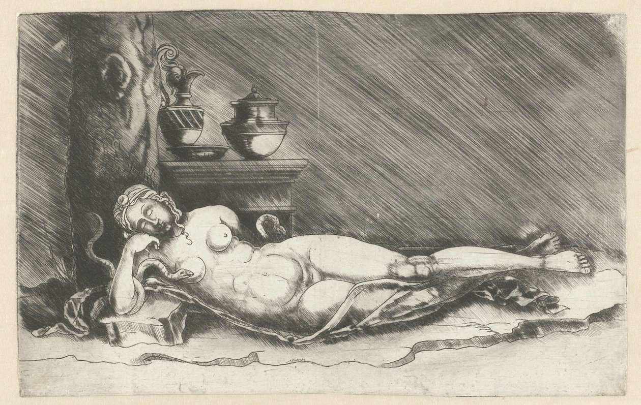 Smrt Kleopatry s hadem od Meester van 1515