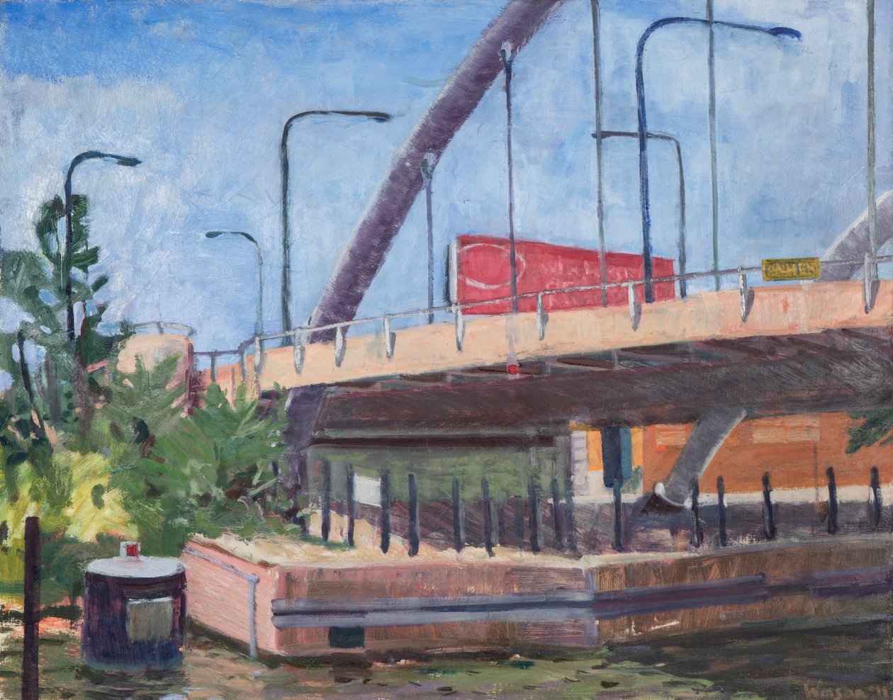 Damenský most od řeky, 2011 (olej na plátně) od Megan Williamson